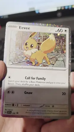 Pokemon TCG Eevee SVP 200 Black Star Promo Cosmos Holo Bleed Through Swirl 🌀 - Image 2