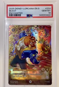 Disney Lorcana Enchanted BEAST - GRACIOUS PRINCE - EN9- PSA 10 GEM MINT 224/204 - Image 1
