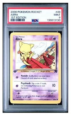 PSA 9 MINT 2000 POKEMON ROCKET | 1ST EDITION ABRA 49 - Image 1