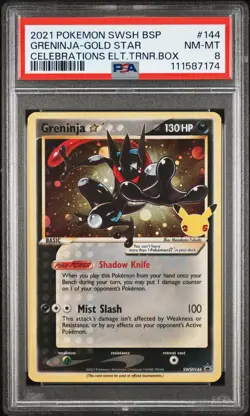PSA 8 Greninja 144 POKEMON SWSH BLACK STAR PROMO Pokemon Card - Image 1