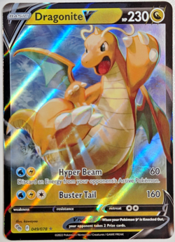 Pokemon Dragonite V Full Art Ultra Rare Holo 049/078 Pokemon GO English TCG C164 - Image 1
