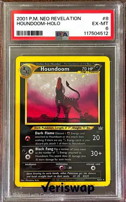 2001 POKEMON NEO REVELATION #8 HOUNDOOM-HOLO PSA 6 - Image 1
