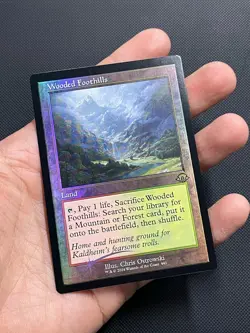 MTG Magic The Gathering Wooded Foothills Foil NM (Retro) Modern Horizons 3 - Image 1