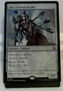 Magic The Gathering Sire of Seven Deaths Foundations Mythic Eldrazi #1 - Image 1