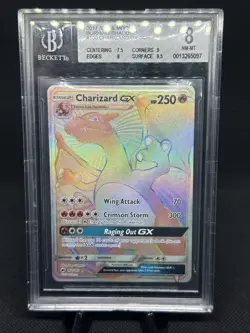 CHARIZARD GX SCR 2017 POKEMON SUN AND MOON BURNING SHADOWS 150 BGS 8 - Image 1