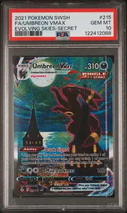 2021 POKEMON SWORD & SHIELD EVOLVING SKIES SECRET FULL ART/UMBREON VMAX PSA 10 - Image 1