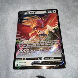 Ho-Oh V 140/195 Silver Tempest Holo Rare Pokemon Card - Image 1