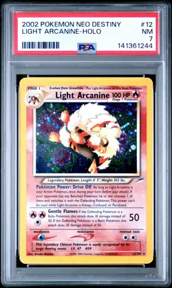 2002 POKEMON NEO DESTINY #12 LIGHT ARCANINE-HOLO PSA 7 - Image 1