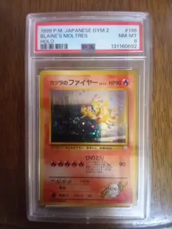 1999 Japanese Blaine's Moltres #146 Gym 2 PSA 8 Holo Rare Pokemon TCG PSA 8 - Image 1
