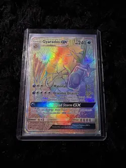 Gyarados GX 112/111 Crimson Invasion Rainbow Secret Rare Full Art Pokemon LPMP - Image 1