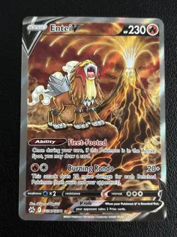 Entei V GG36/GG70 Crown Zenith Galarian Gallery Holo Rare V Pokemon TCG Mint/NM - Image 1