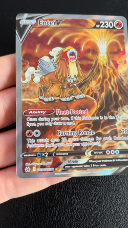 Entei V GG36/GG70 Crown Zenith Galarian Gallery Holo Rare V Pokemon TCG Mint/NM - Image 2
