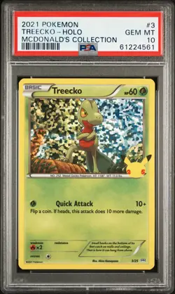 2021 POKEMON MCDONALD'S COLL #3 TREECKO-HOLO PSA 10 - Image 1