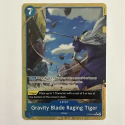 One Piece Tcg Gravity Blade Raging Tiger R Alt Art OP06-058 PRB-02 BEST Vol.2 NM - Image 1