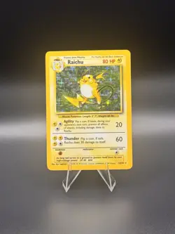 1999 Pokemon Raichu Holo Rare Unlimited Base Set #14/102 Vintage TCG Card - Image 1