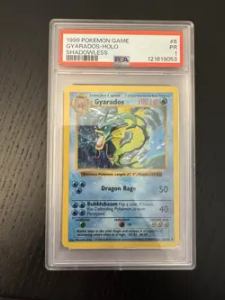 Pokemon TCG Gyarados Base Set 006/102 Shadowless Holo PSA 1 - Image 1