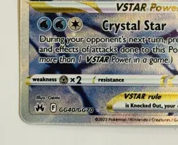 Pokemon Glaceon VSTAR Crown Zenith GG40/70 Full Art Holo Ultra Rare Near Mint NM - Image 5