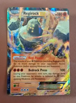 Pokemon TCG - Regirock EX 43/124 Fates Collide Ultra Rare NM/M - Pack Fresh - Image 1