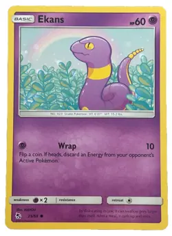 New: 2019 Pokemon TCG Ekans 25 Hidden Fates Regular Common - Image 1