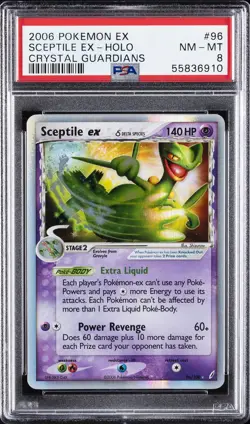 2006 POKEMON EX CRYSTAL GUARDIANS #96 SCEPTILE EX-HOLO PSA 8 - Image 1