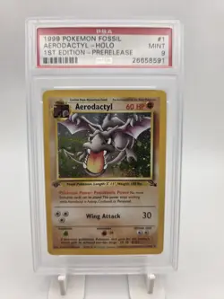Aerodactyl 1/62 Fossil 1st Edition Holo Pokemon Card - PSA 9 MINT Pre - Release - Image 1