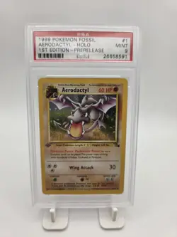 Aerodactyl 1/62 Fossil 1st Edition Holo Pokemon Card - PSA 9 MINT Pre - Release - Image 2