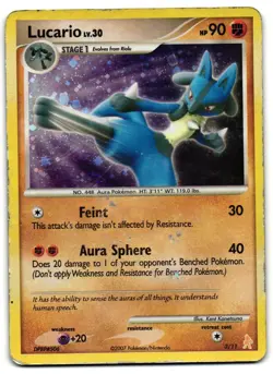 Lucario 6/130 - DP Lucario Trainer Kit Rare Pokemon TCG Holo - HP Card - Image 1