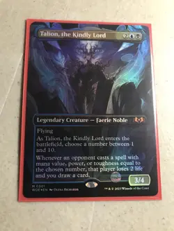 MTG Foil Borderless Talion, the Kindly Lord NM Unplayed Wilds of Eldraine - Image 1