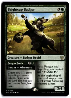 Brightcap Badger NM BLC Commander: Bloomburrow MTG - Image 1