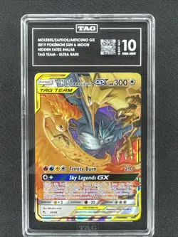 Moltres Zapdos Articuno GX 44/68 PSA TAG 10 2019 Pokemon Sun & Moon Hidden Fates - Image 1