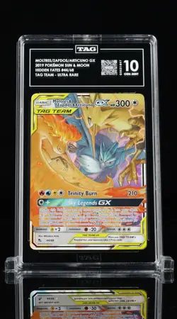 Moltres Zapdos Articuno GX 44/68 PSA TAG 10 2019 Pokemon Sun & Moon Hidden Fates - Image 2