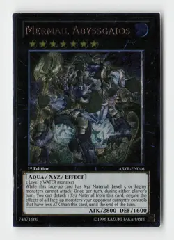 Mermail Abyssgaios (UTR) ABYR-EN046 Ultimate Rare 1st Edition Yugioh Card - Image 1