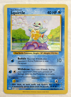 1x Squirtle 001/034 CLB Trading Card Game Classic Pokemon Card NM - Image 1
