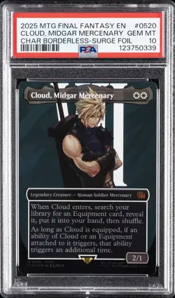 2025 MTG FINAL FANTASY #0520 CLOUD, MIDGAR MERCENARY PSA 10 - Image 1