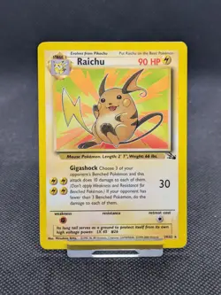 Raichu 29/62 3rd Print 1999-2000 Fossil Non Holo Rare Pokemon WOTC LP EXCELLENT - Image 1