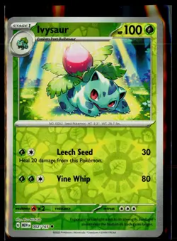 Ivysaur Uncommon Reverse Holo Grass Scarlet & Violet: 151 Pokemon TCG 002/165! - Image 1