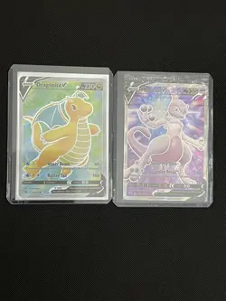 Pokemon Card Bundle: Dragonite V 076/078 and Mewtwo V SWSH229 - Image 1