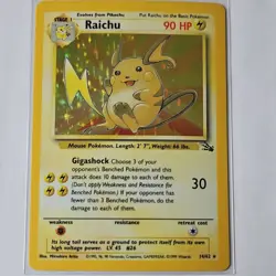 Pokemon Raichu Fossil 14/62 Holo Rare 90 HP English 1999 Unlimited Card - Image 1