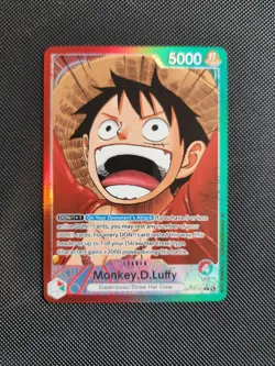 One Piece Card Monkey D Luffy OP13-001 Alt Art Leader Carrying On His Will Mint - Image 1