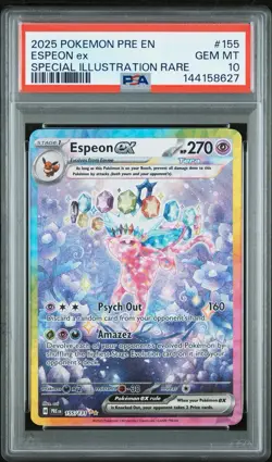 2025 POKEMON PRE EN-PRISMATIC EVOLUTIONS #155 ESPEON EX PSA 10 - Image 1