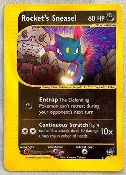 Pokemon Rocket’s Sneasel #5 - 2002 Best of Game Promo - Near Mint (NM) Condition - Image 1