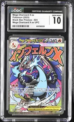 CGC Gem Mint 10: Mega Charizard X ex (023) Pokemon Mega Evolution Promo (EN) - Image 1