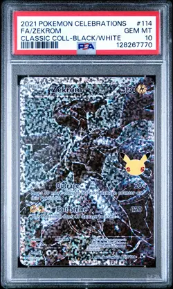 2021 POKEMON CELEBRATIONS CLASSIC COLL #114 FULL ART/ZEKROM PSA 10 - Image 1