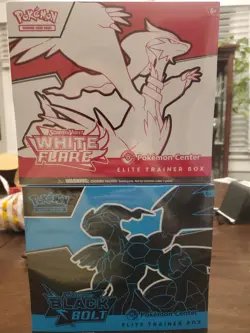 Pokemon Center White Flare and Black Bolt Elite Trainer Box ETB Bundle Sealed - Image 1