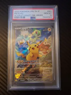 PSA 10 Pikachu 001/SV-P Promo Pre-Order Scarlet & Violet Pokemon Card Japanese - Image 1
