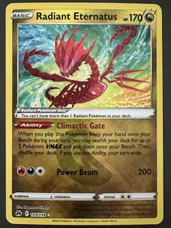 Holo Radiant Eternatus 105/159 Radiant Rare Crown Zenith Pokemon TCG - Image 1