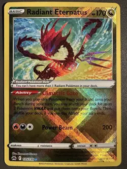 Holo Radiant Eternatus 105/159 Radiant Rare Crown Zenith Pokemon TCG - Image 2
