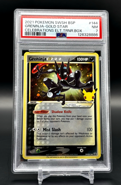 Greninja Gold Star 2021 Pokemon SWSH144 Celebrations PSA 7 NM - Image 1