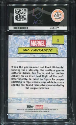 ACE 9 Mr. Fantastic 21 Topps Chrome Marvel 2024 Gold /50 Mint Pokemon TGC - Image 2