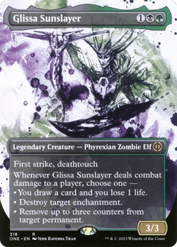 Glissa Sunslayer (Borderless Ichor) [Phyrexia: All Will Be One] Foil Near Mint - Image 1